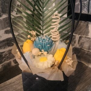 Bouquet sac à main Monoï/Pêche